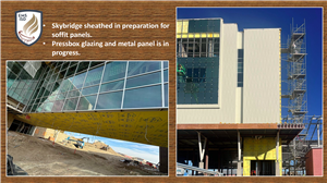 EMHS press box glazing and metal panels